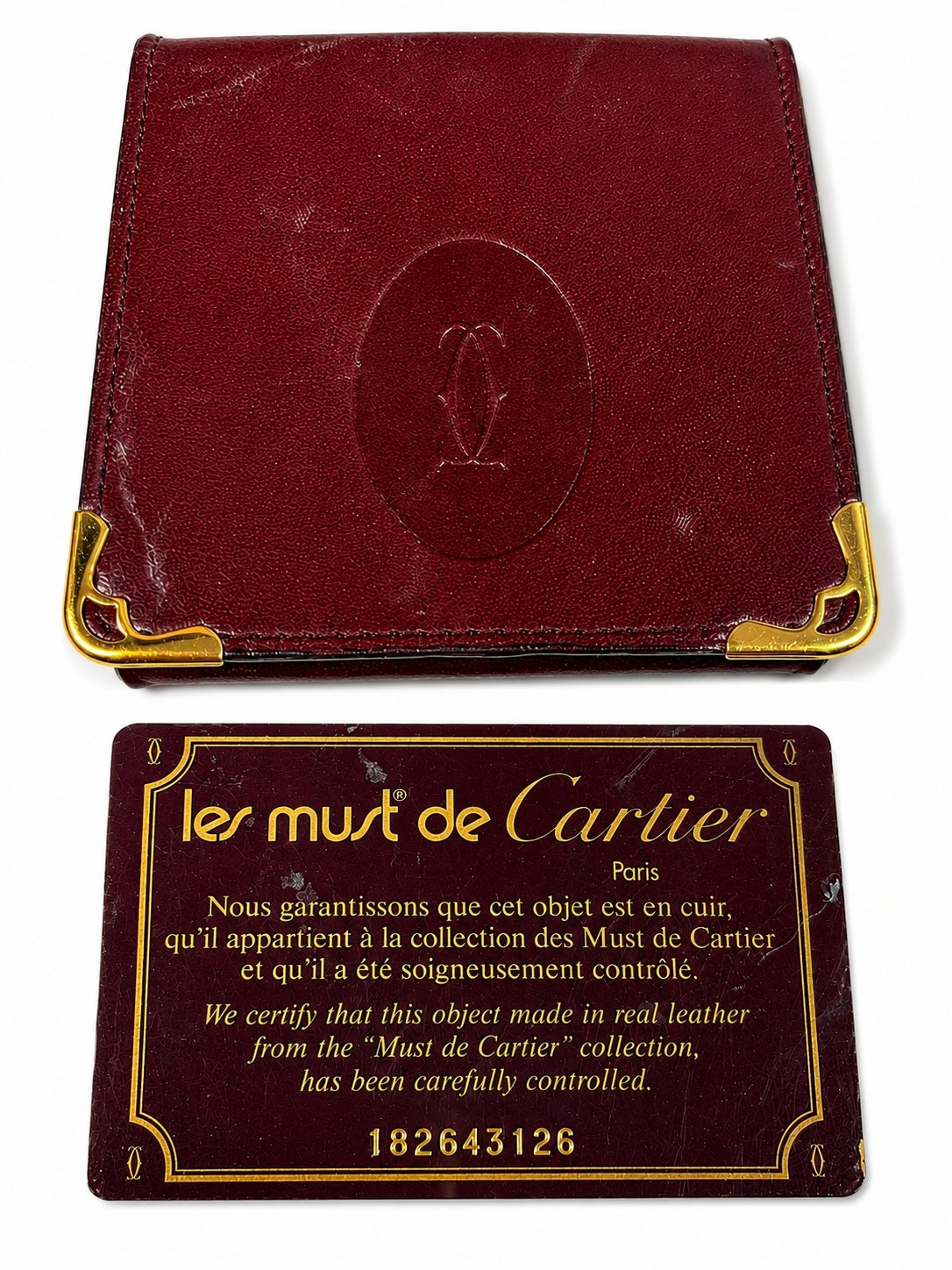 Vintage Cartier Must de Cartier Coin Purse – Burgundy Leather with Box