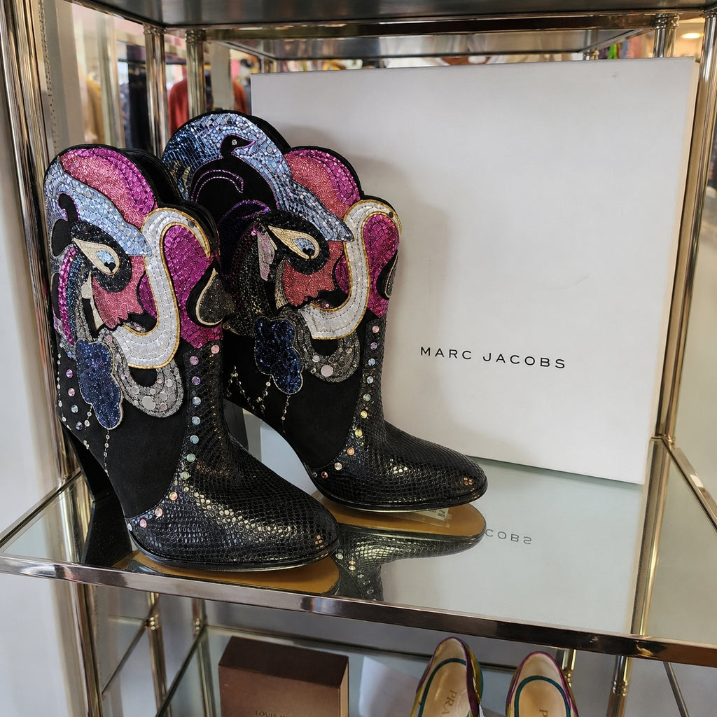 Marc Jacobs Embellished Sequin Booties – Size 40 (US Women's 9/9.5)