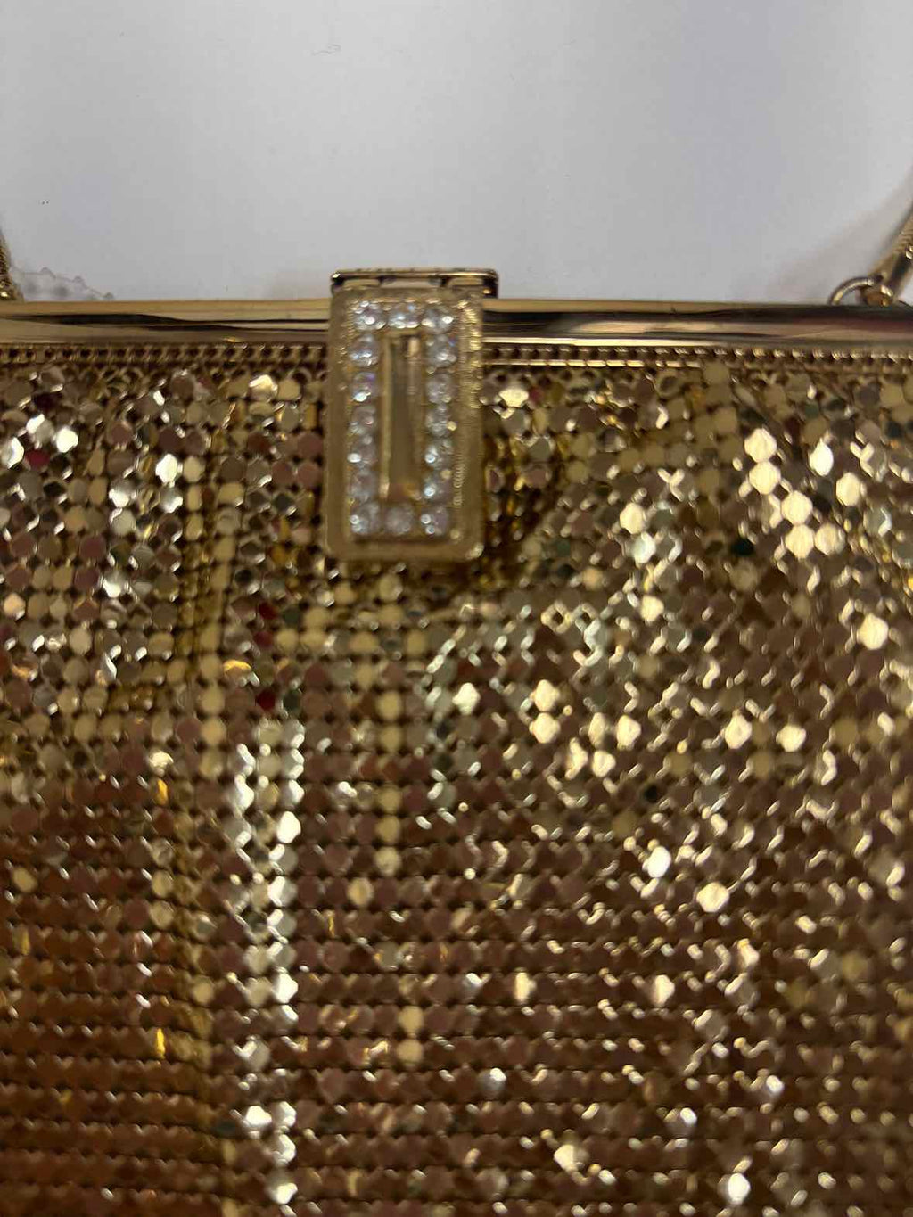 Vintage Whiting & Davis Gold Mesh Evening Purse – Art Deco Clasp (1950s–60s)