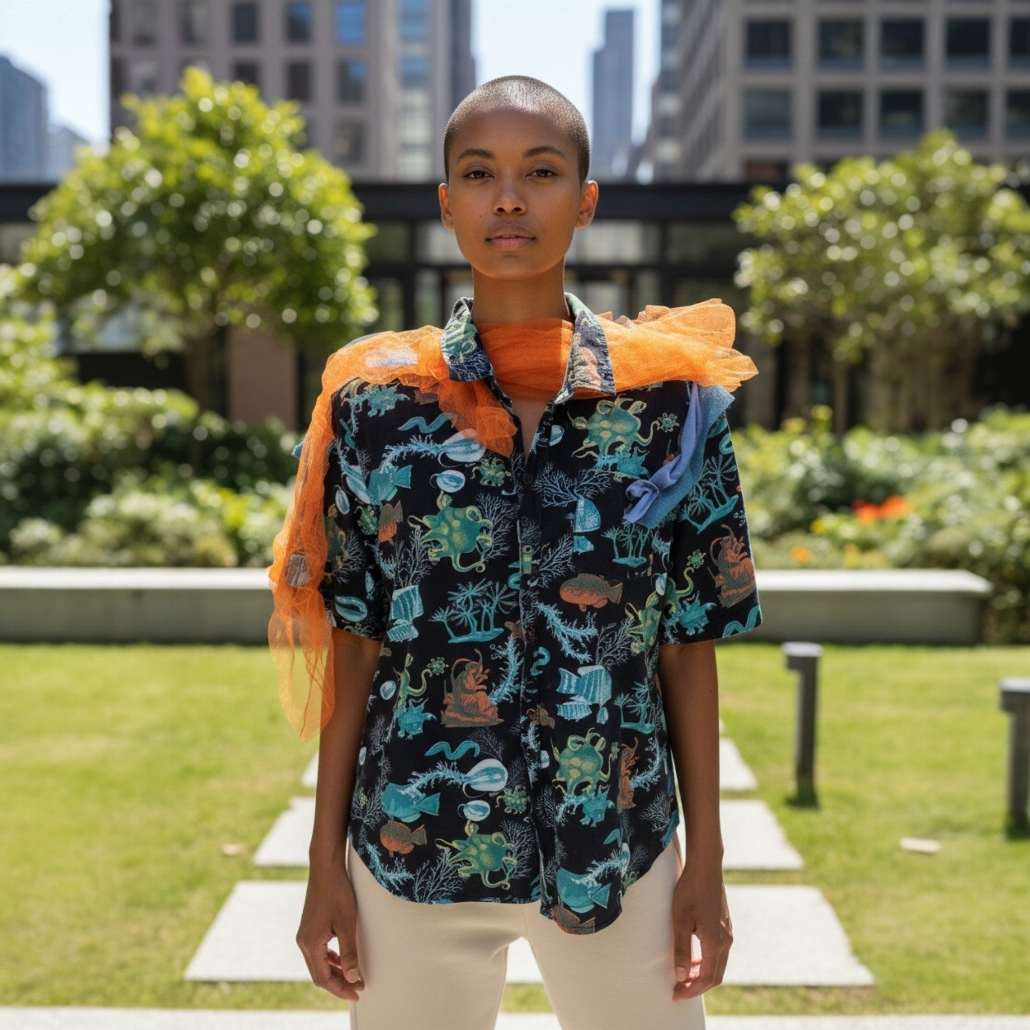 Cosmic Cowgirl Couture Sea Creatures Button Up Shirt Unisex