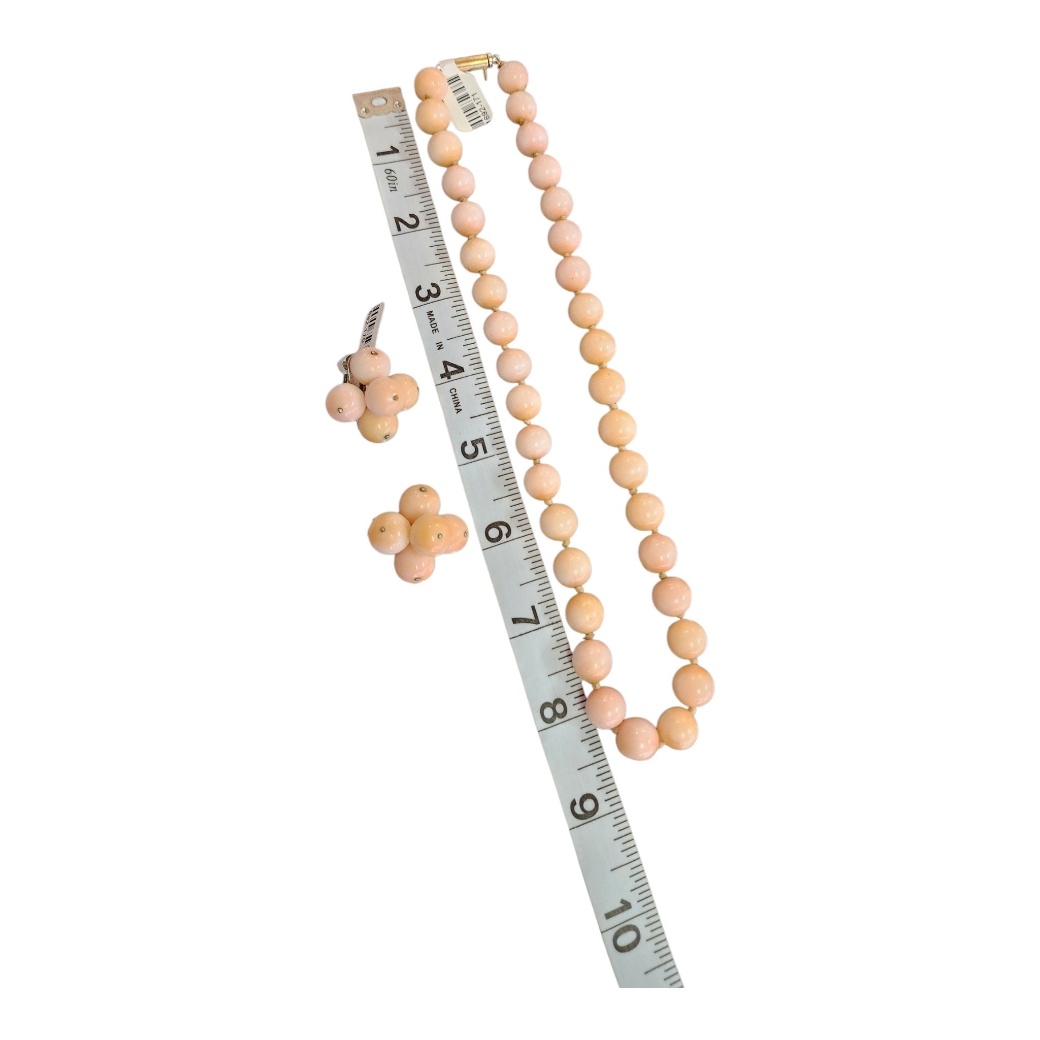 Vintage White Angel Skin Coral Bead Necklace