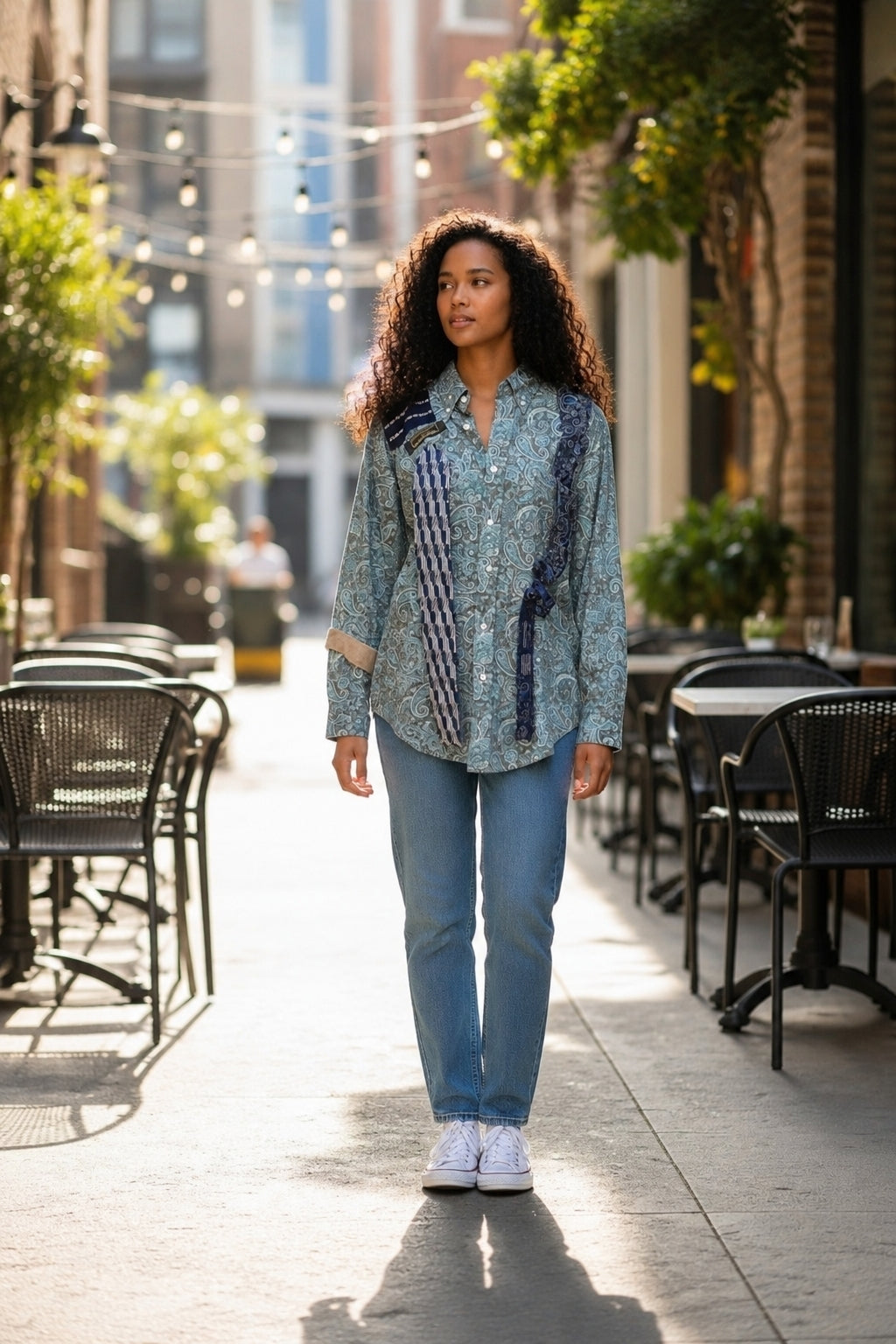Cosmic Cowgirl Couture Handmade Paisley Tie Shirt Unisex