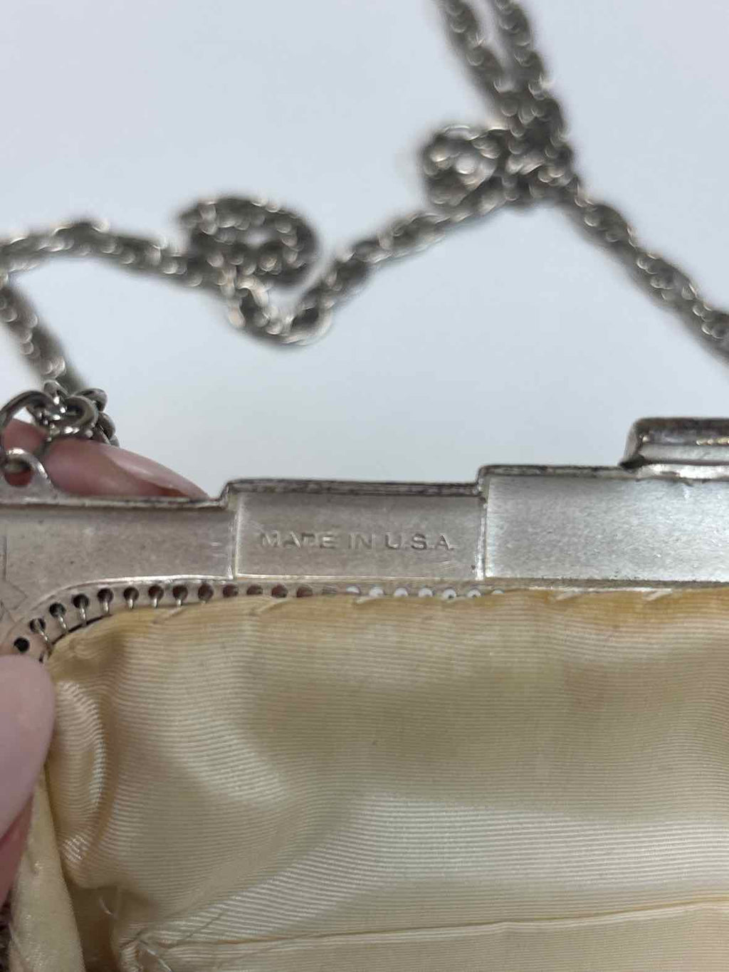 Vintage Whiting & Davis Silver Mesh Evening Purse – Art Deco Clasp (1950s–60s)