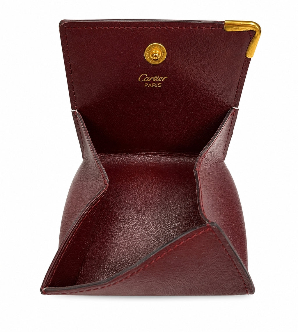 Vintage Cartier Must de Cartier Coin Purse – Burgundy Leather with Box