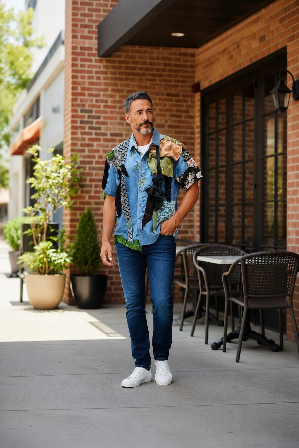 Handcrafted Cosmic Cowgirl Couture Button-Up Unisex