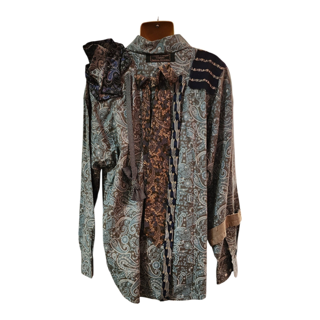 Cosmic Cowgirl Couture Handmade Paisley Tie Shirt Unisex