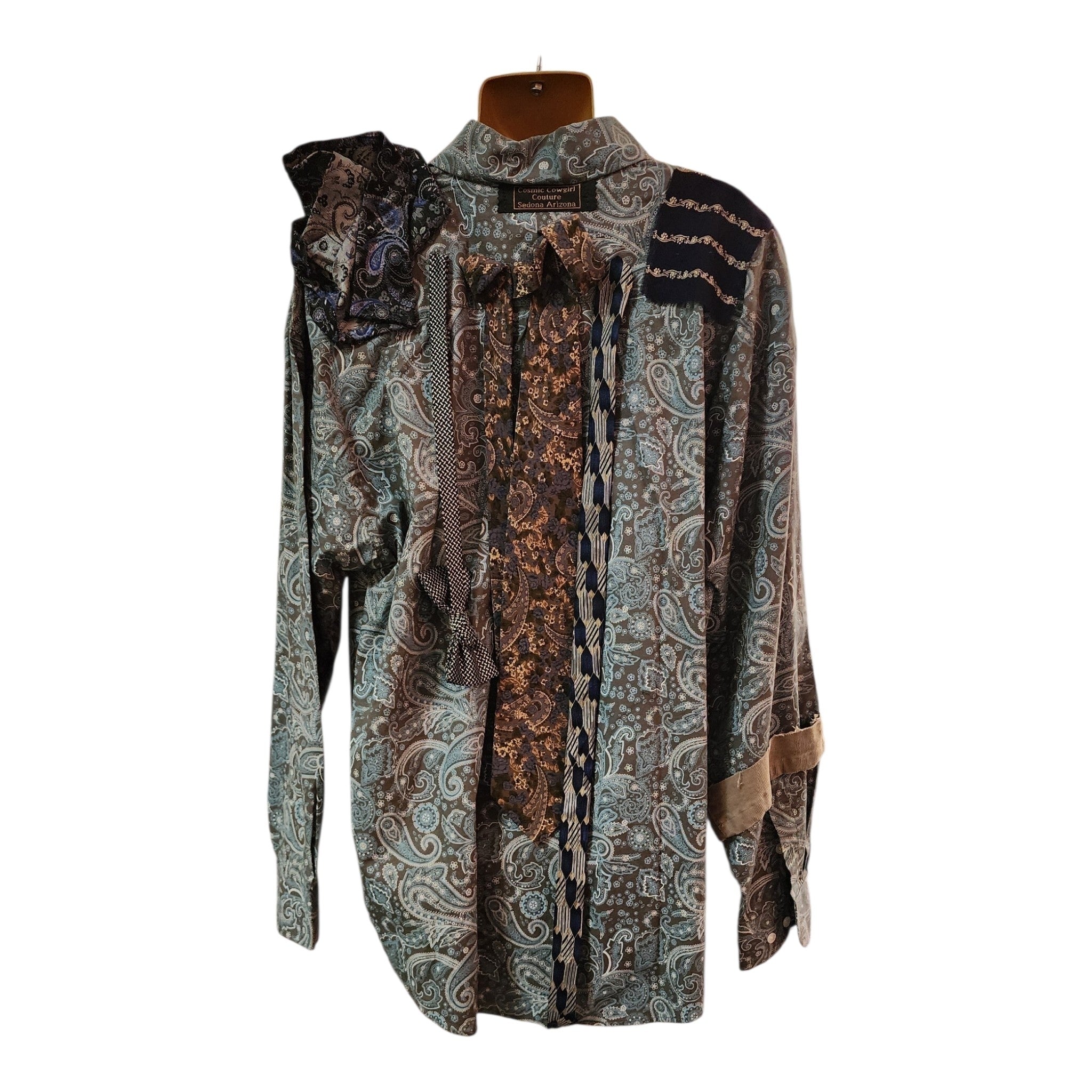 Cosmic Cowgirl Couture Handmade Paisley Tie Shirt Unisex