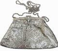 Vintage Whiting & Davis Silver Mesh Evening Purse – Art Deco Clasp (1950s–60s)