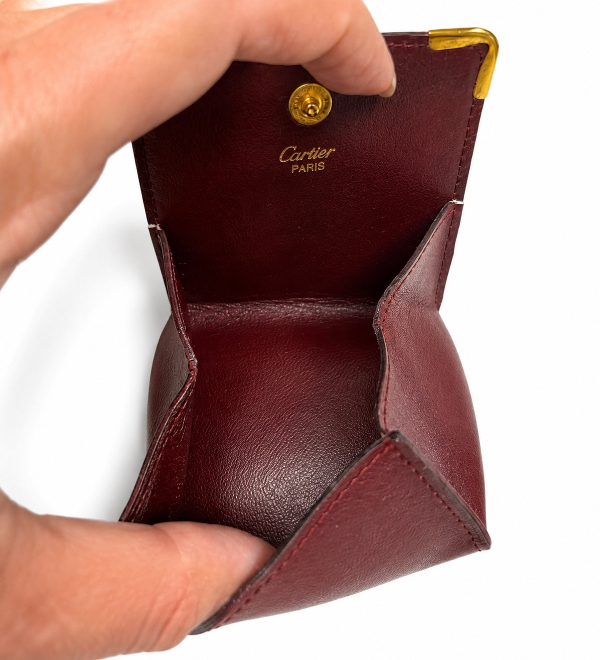 Vintage Cartier Must de Cartier Coin Purse – Burgundy Leather with Box