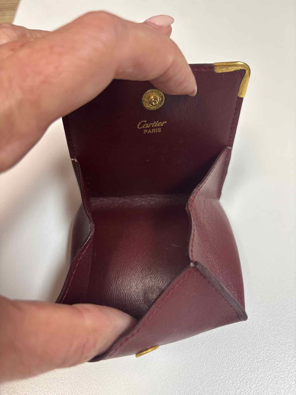 Vintage Cartier Must de Cartier Coin Purse – Burgundy Leather with Box