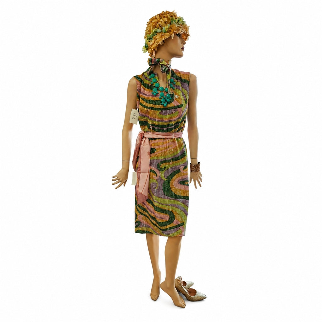 1960s Vintage Jeannette Alexander of California Lurex Sheath Dress – Medium