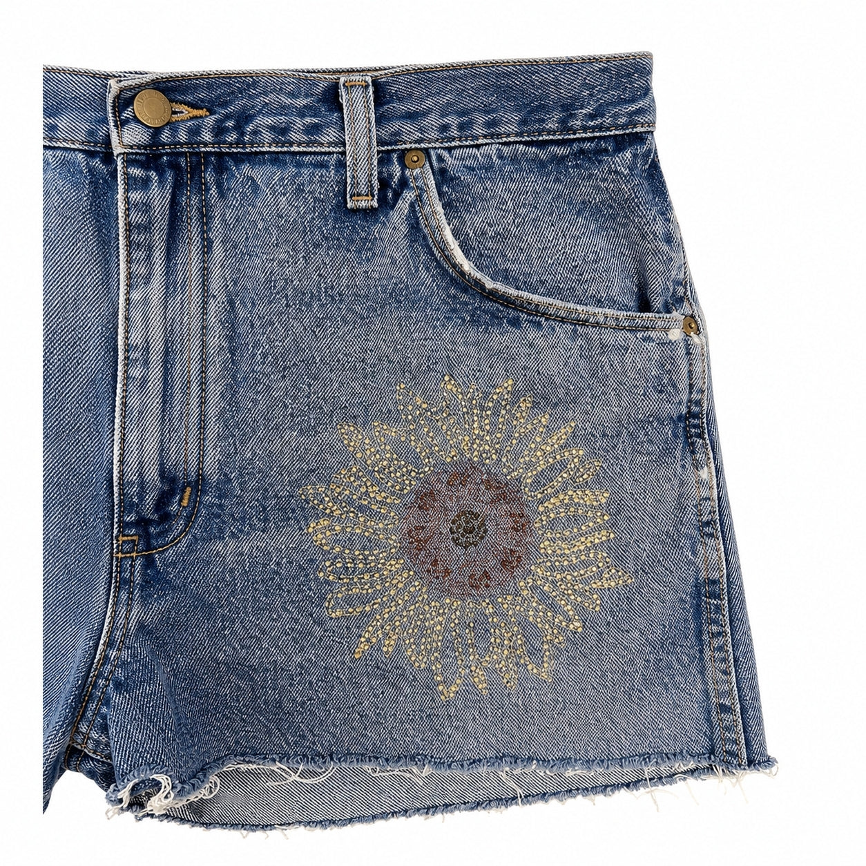 Made by Henrietta Hand-Embroidered Denim Shorts – XL