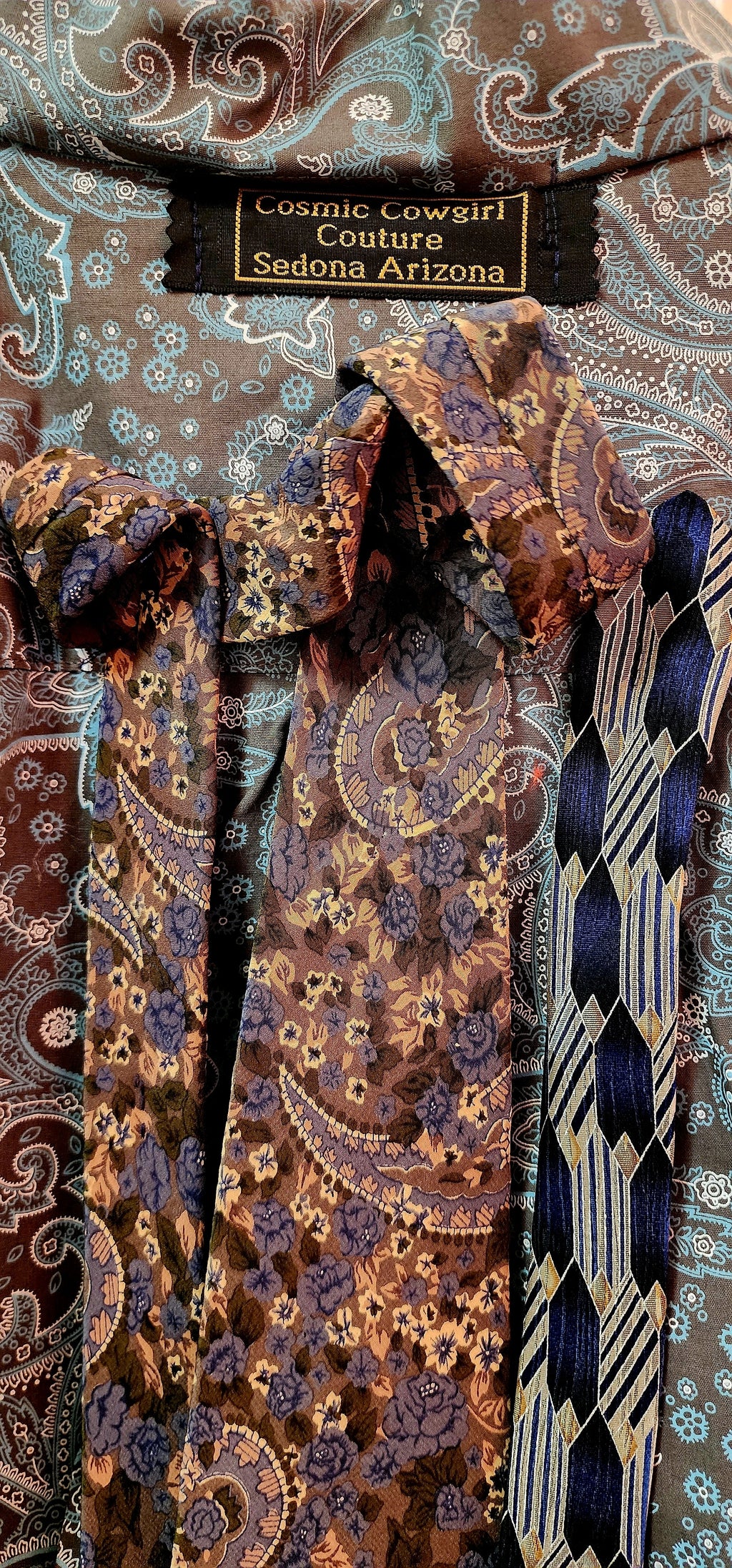Cosmic Cowgirl Couture Handmade Paisley Tie Shirt Unisex