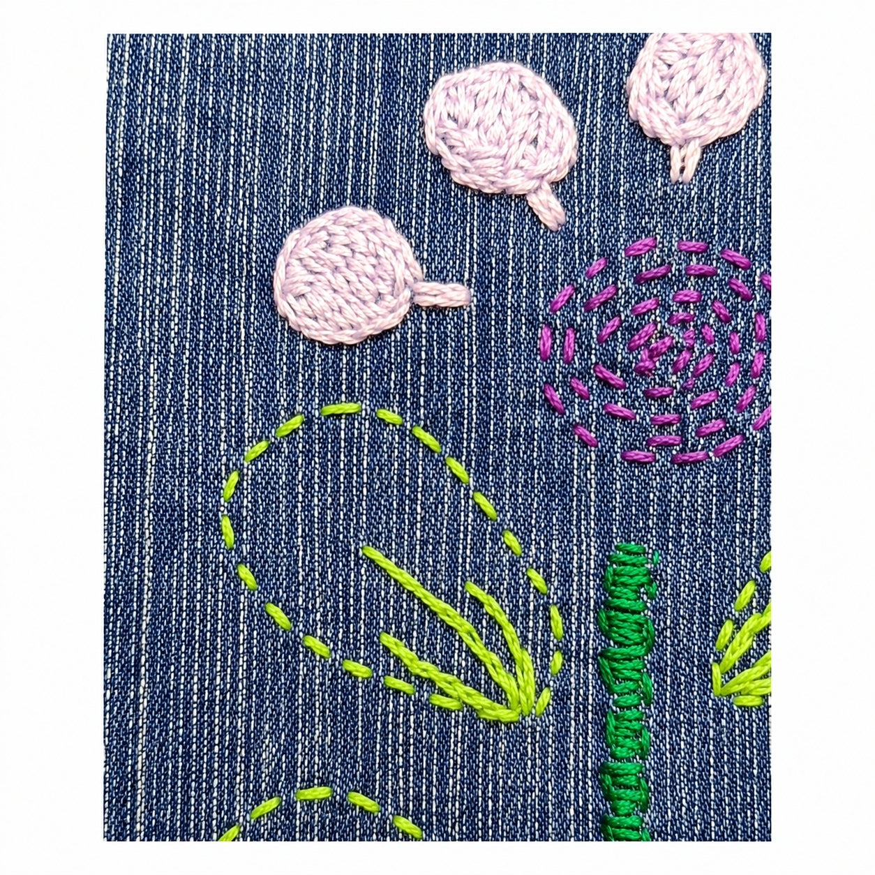 Made by Henrietta Hand-Stitched Embroidered Upcycled Denim Shorts – Size M