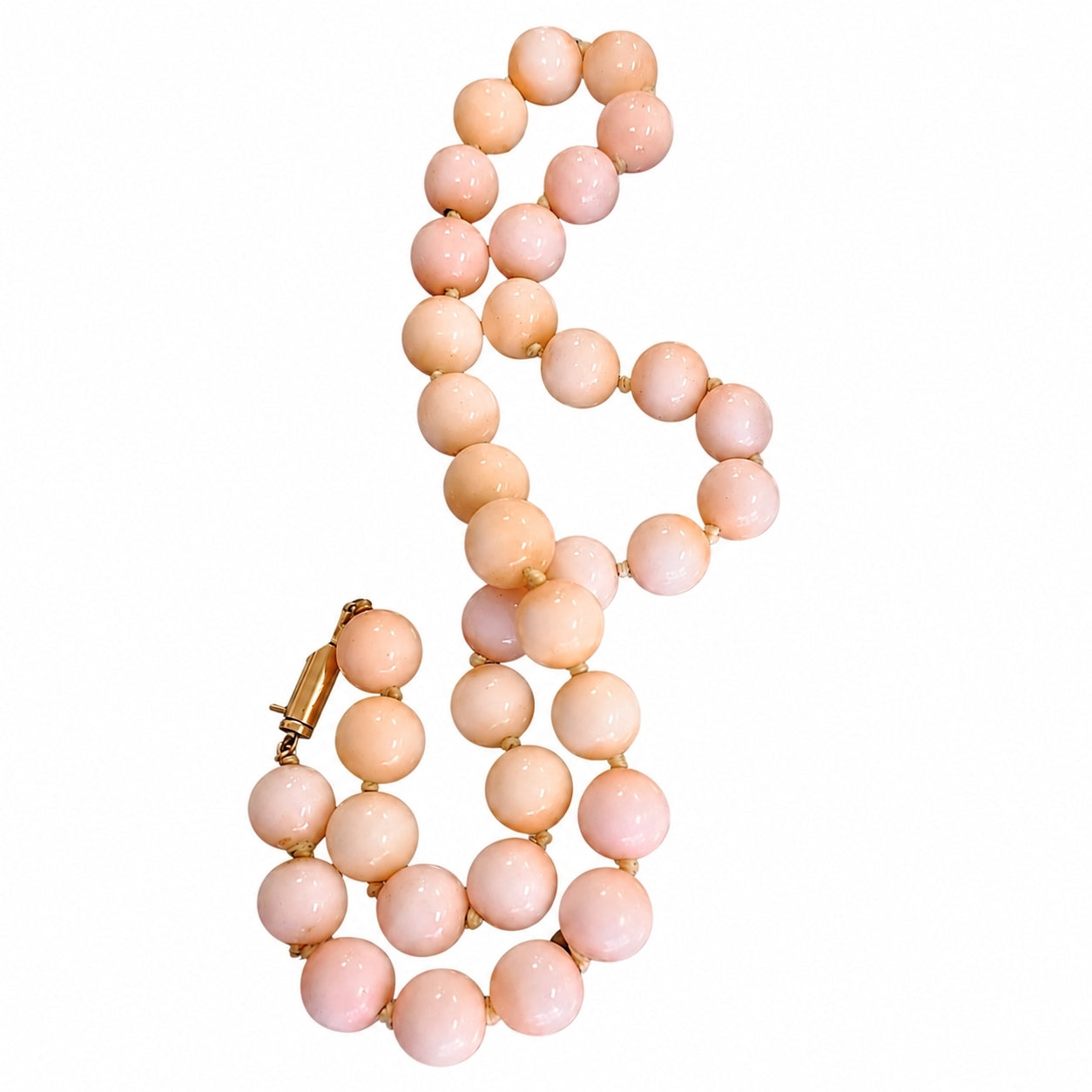 Vintage White Angel Skin Coral Bead Necklace