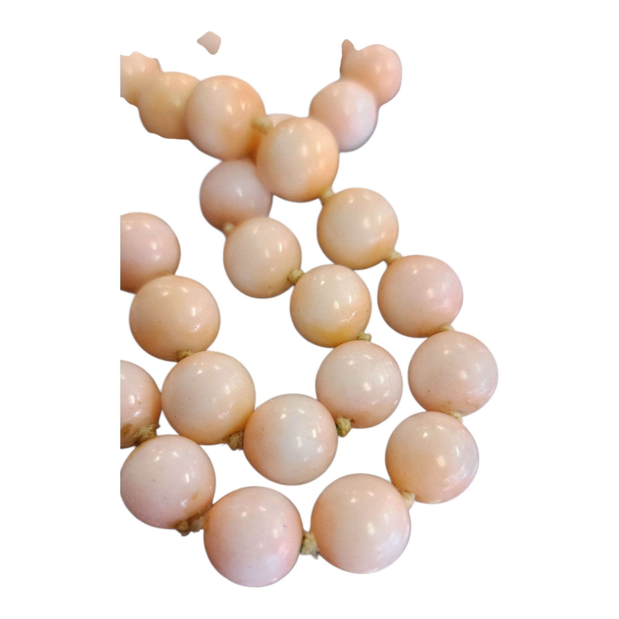 Vintage White Angel Skin Coral Bead Necklace