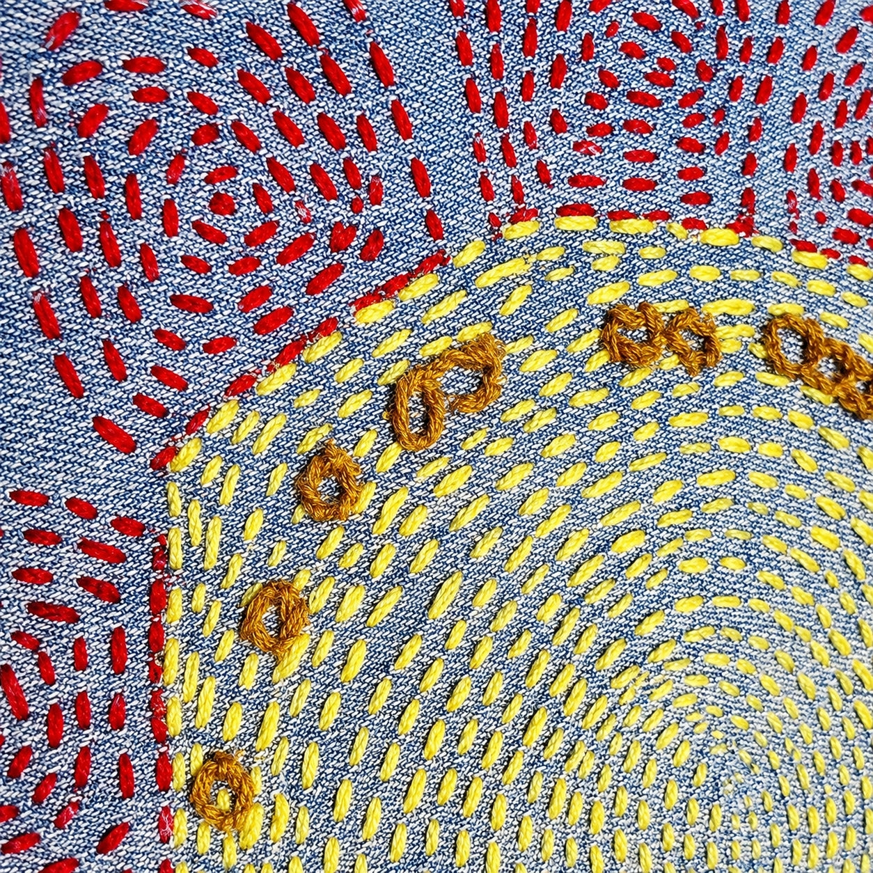 Made by Henrietta Hand-Stitched Embroidered Up-Cycled Denim Shorts