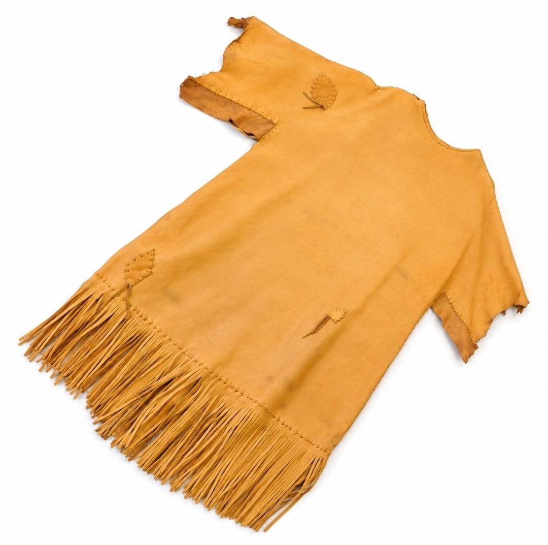 Vintage Handcrafted Beaded Leather Fringe Dress – SASS Cowboy Action Era – Large