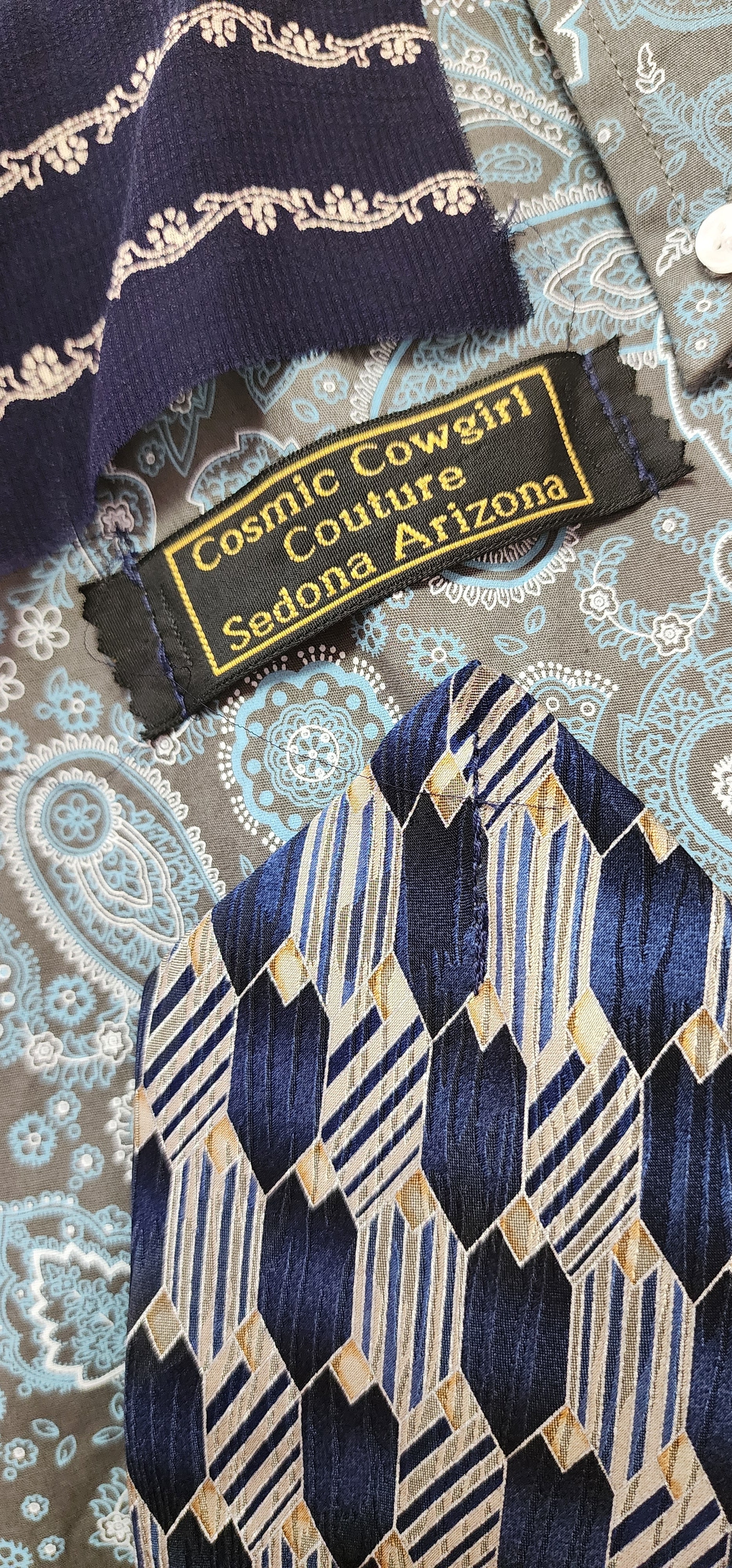 Cosmic Cowgirl Couture Handmade Paisley Tie Shirt Unisex