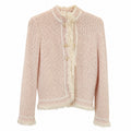 Vintage St. John Pink Bouclé Fringe Jacket – Size L