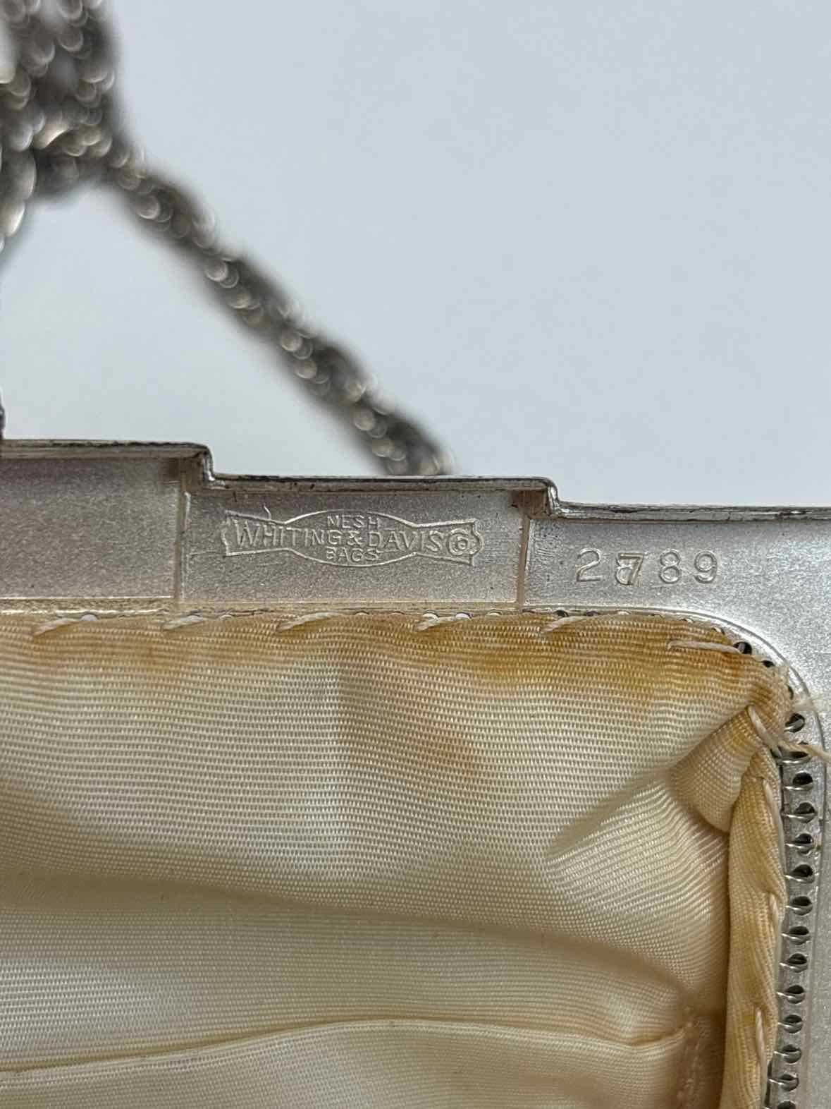 Vintage Whiting & Davis Silver Mesh Evening Purse – Art Deco Clasp (1950s–60s)