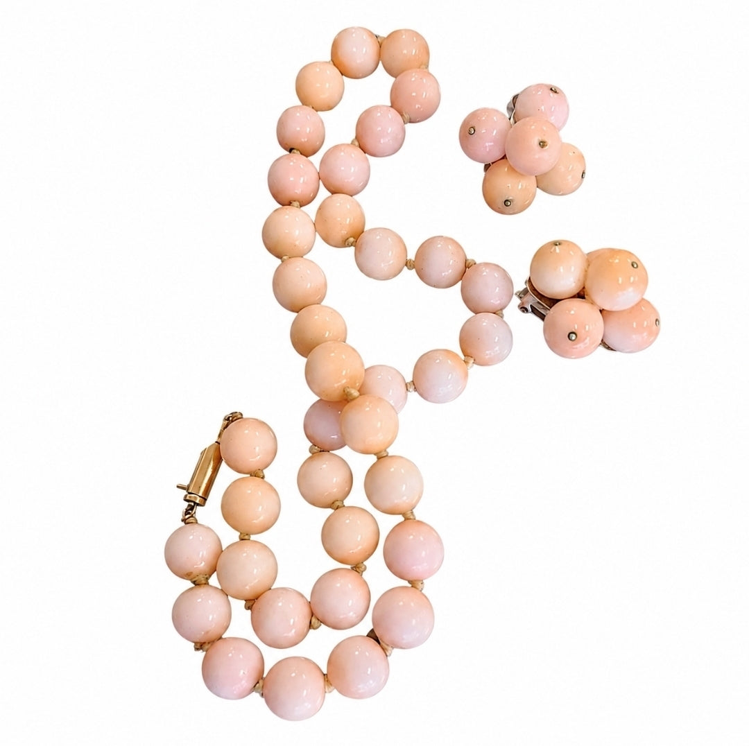 Vintage White Angel Skin Coral Bead Necklace