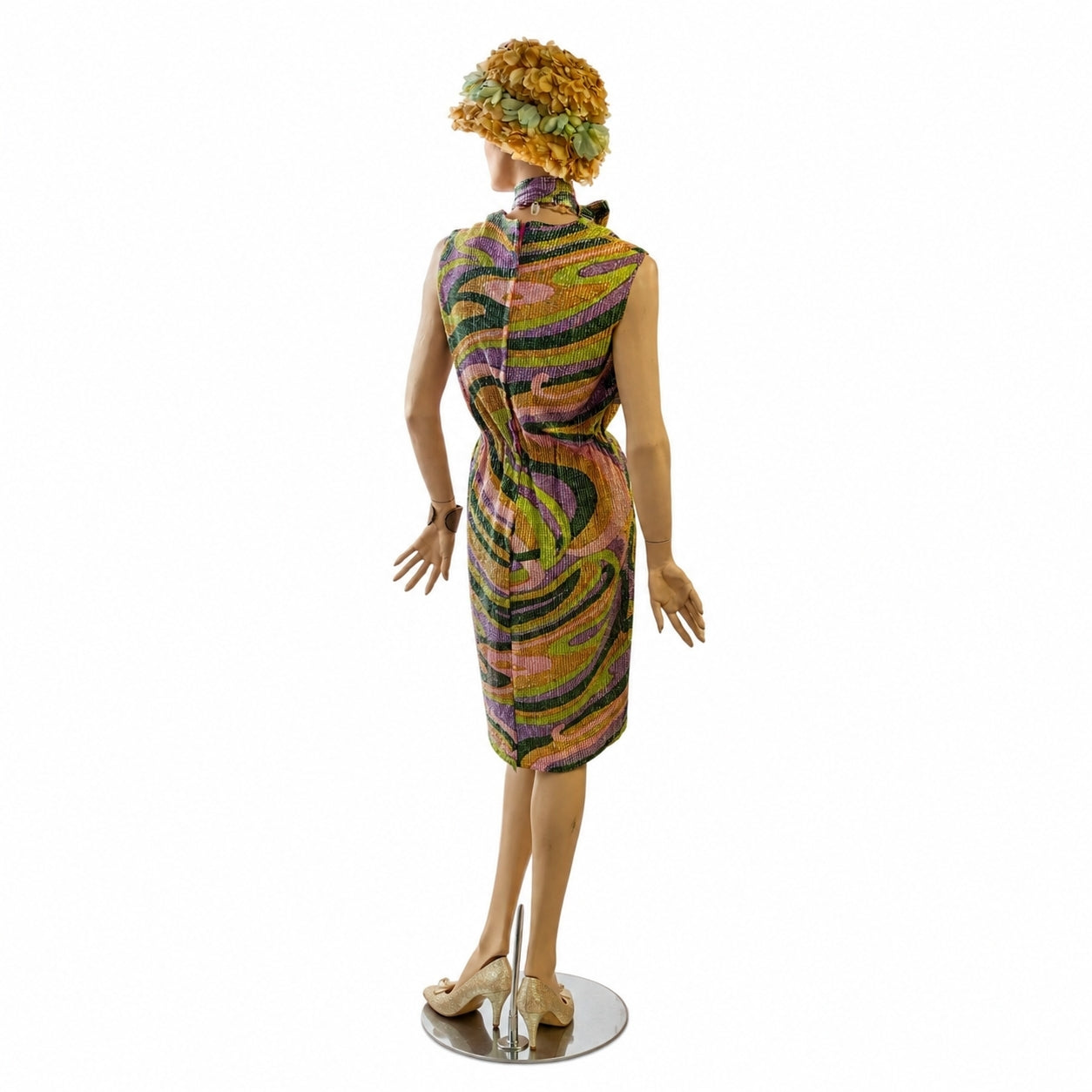 1960s Vintage Jeannette Alexander of California Lurex Sheath Dress – Medium
