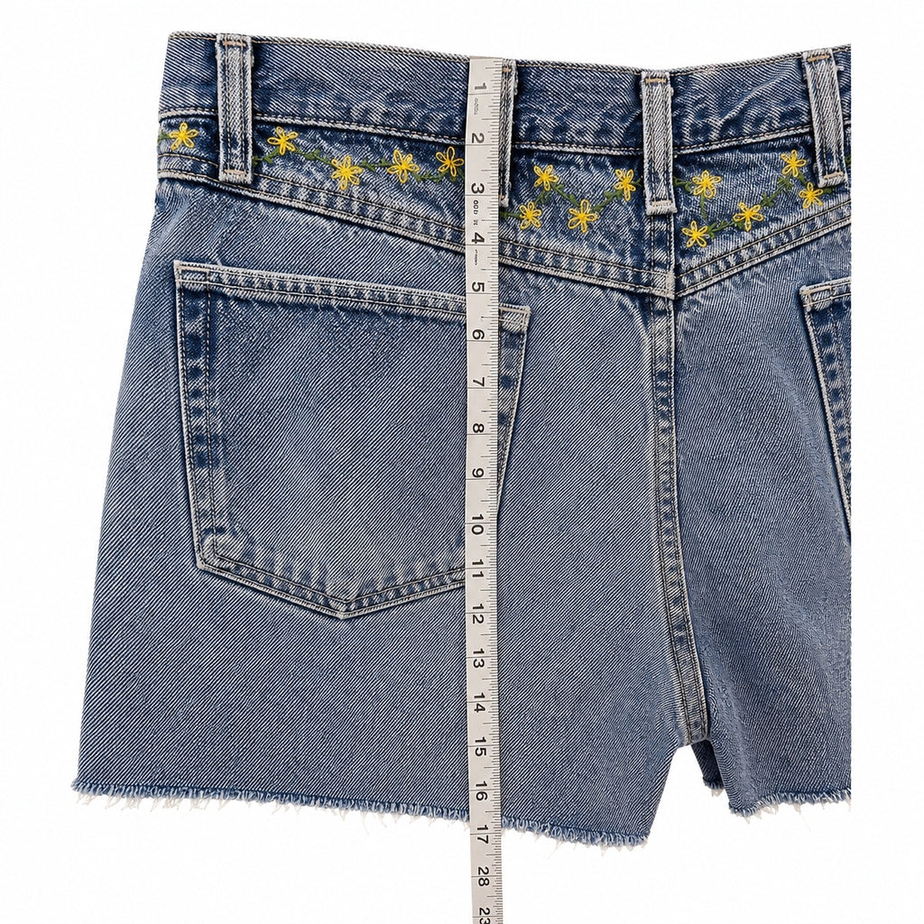 Made by Henrietta Hand-Embroidered Denim Shorts – XL