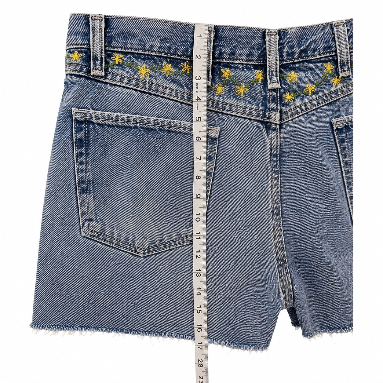 Made by Henrietta Hand-Embroidered Denim Shorts – XL