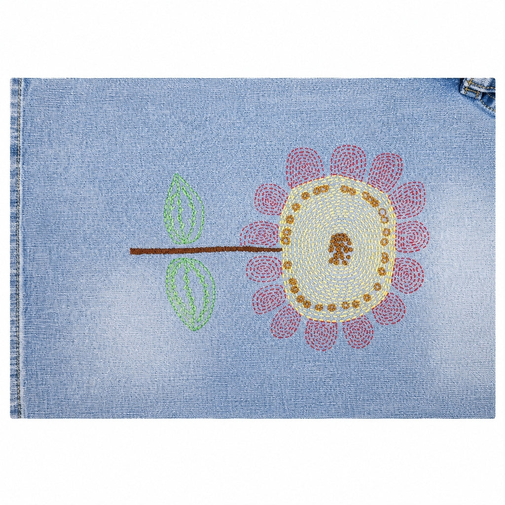 Made by Henrietta Hand-Stitched Embroidered Up-Cycled Denim Shorts