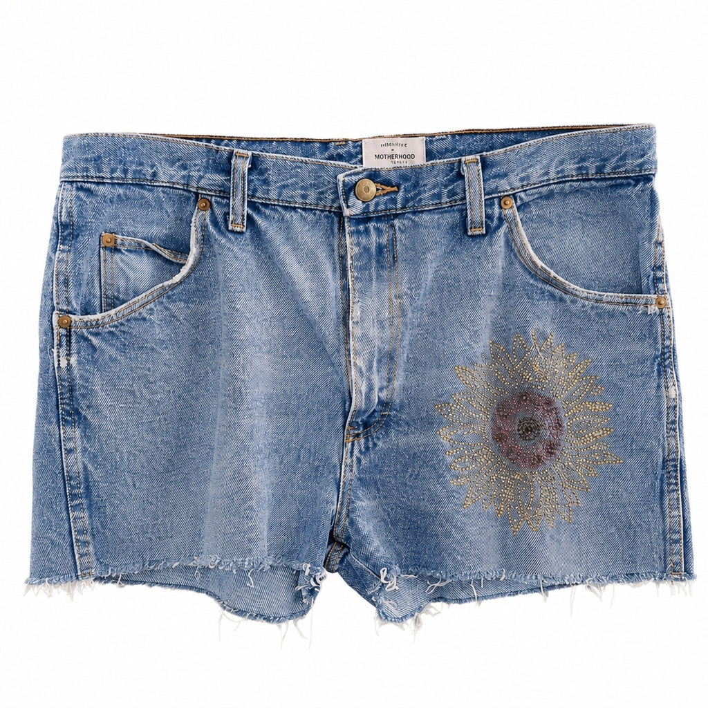 Made by Henrietta Hand-Embroidered Denim Shorts – XL